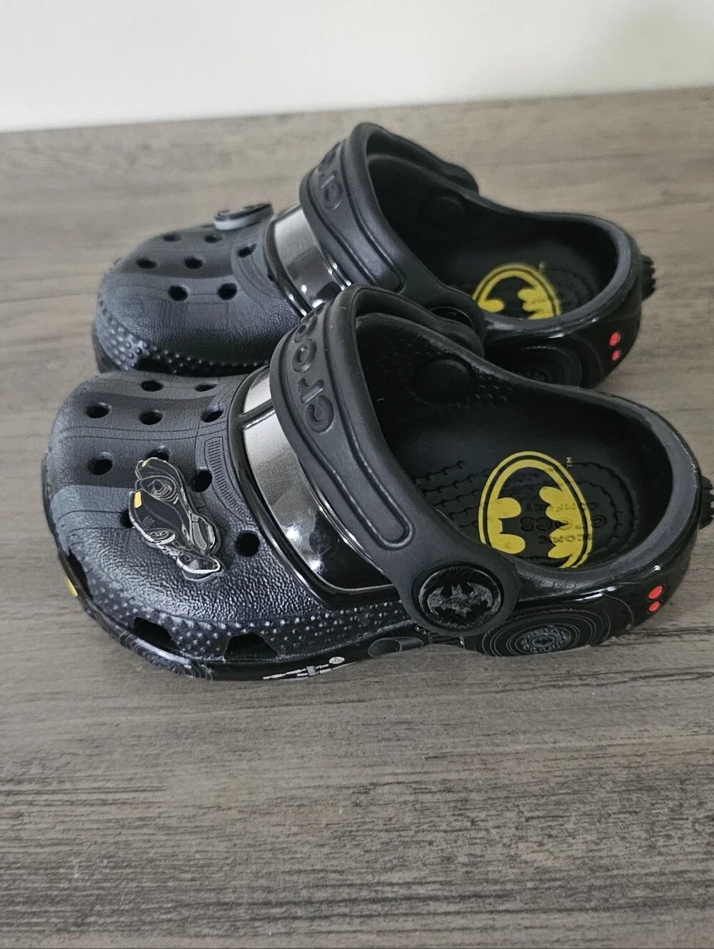 Crocs Batman Kids Black Slip-On Clog Shoes Baby Toddler Boy 5